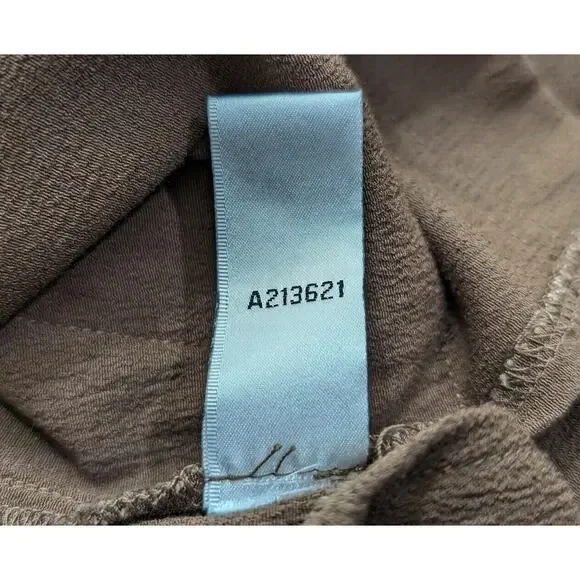 Linea Louis Dell'Olio Top Peasant Brown Pebbled Gauze Pocket Shirt Misses Size L - Picture 8 of 8